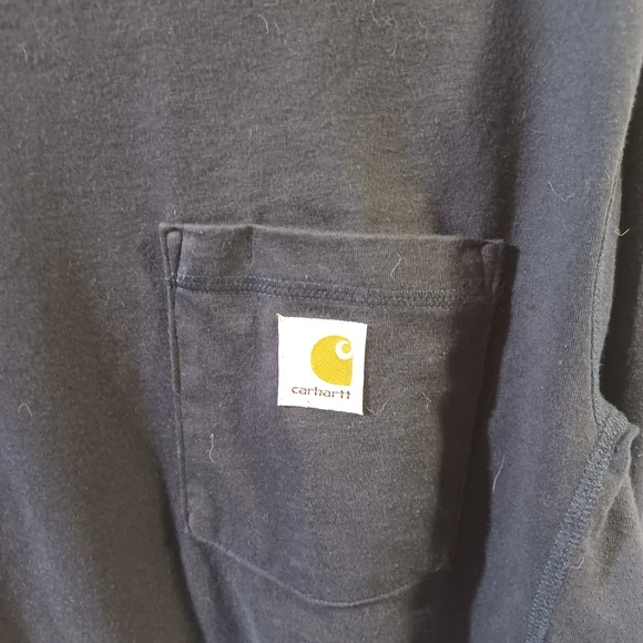 Carhartt Force Relaxed Fit Navy Crew Neck Shirt - Picture 3 of 5